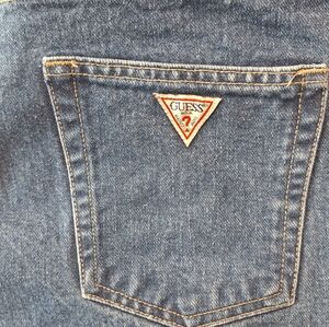 Guess Vintage Jeans Men's 32x28(tag‎ 34)Straight Medium Wash with Triangle Log